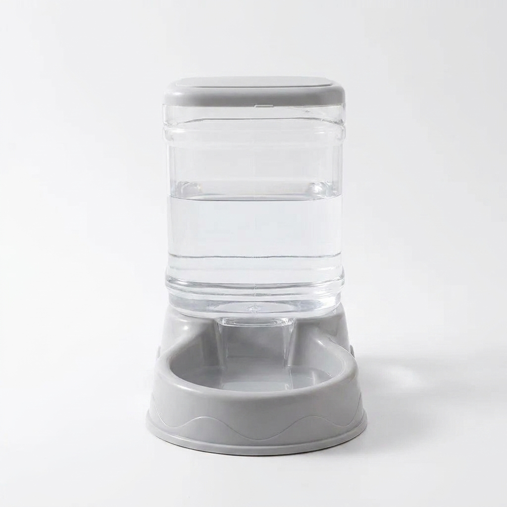 Gravity Fed Pet Feeder and Waterer angled view