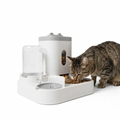 Gravity Fed Pet Feeding Station with cat
