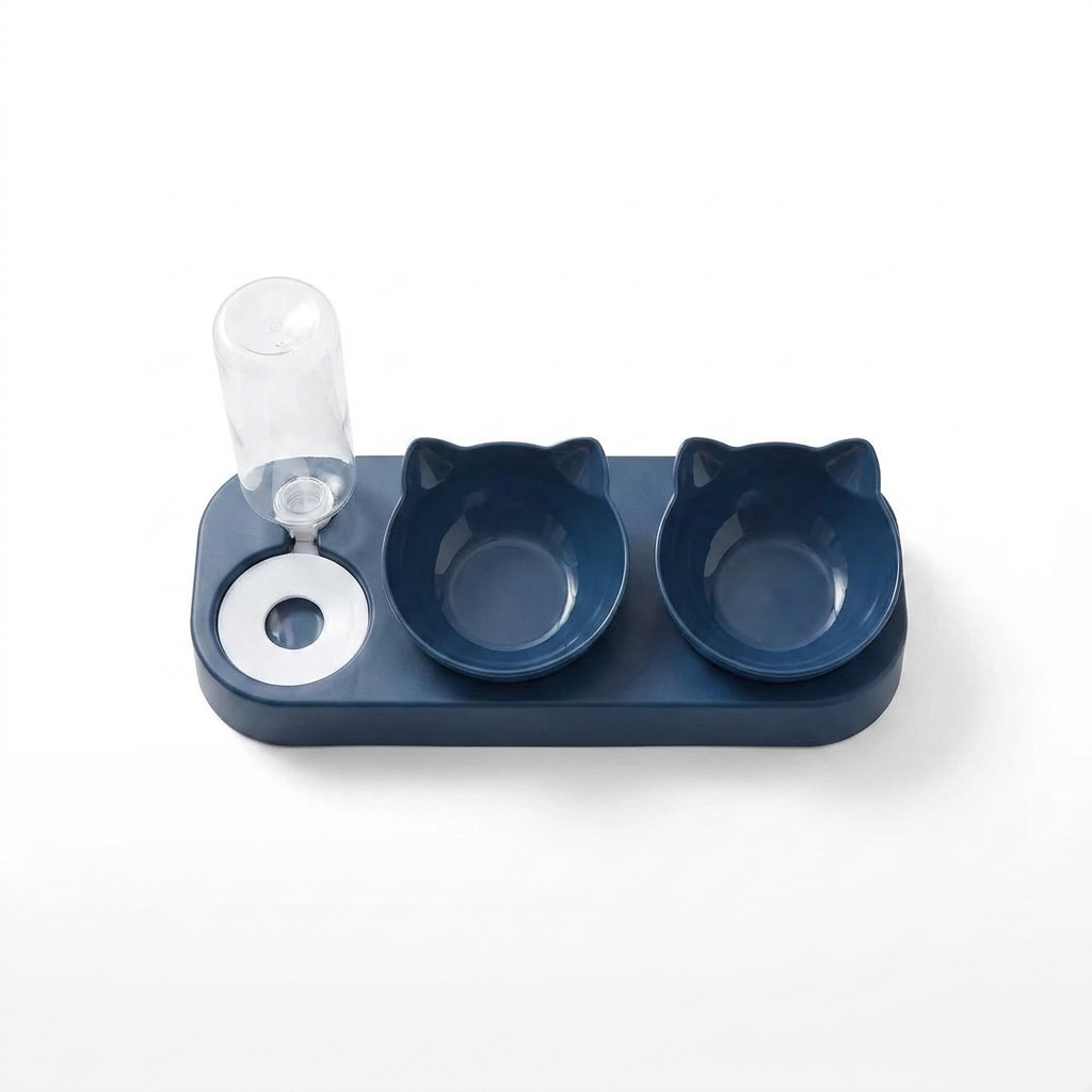 3-in-1 Tilted Cat Bowl Set top-down view