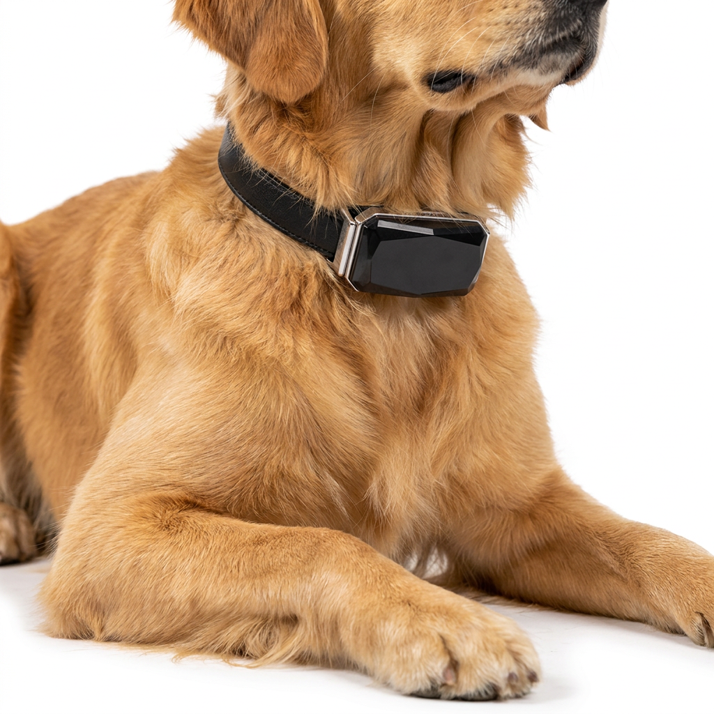 Waterproof GPS Pet Collar worn by dog