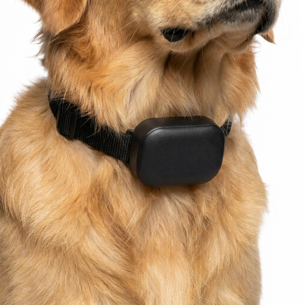 Waterproof Mini GPS Tracker worn by dog