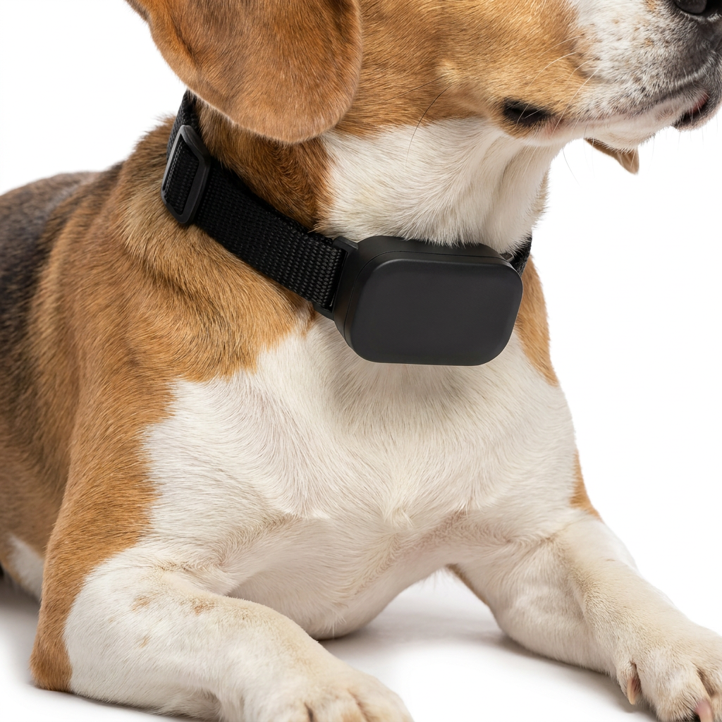 Bluetooth GPS Pet Collar worn by dog