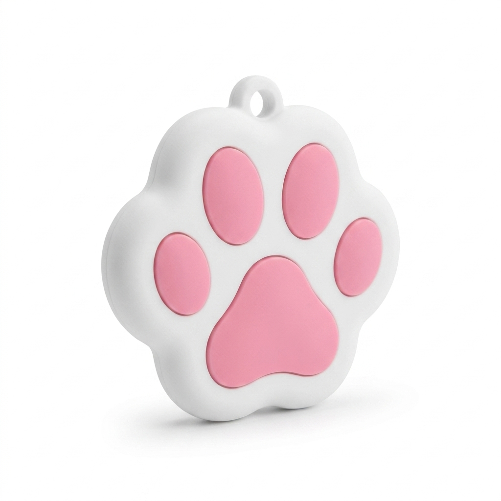 Paw Shaped Bluetooth Tracker angled view