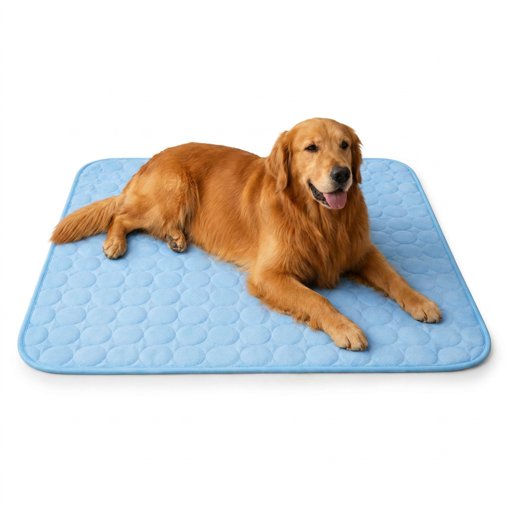 Washable Pet Cooling Mat with dog