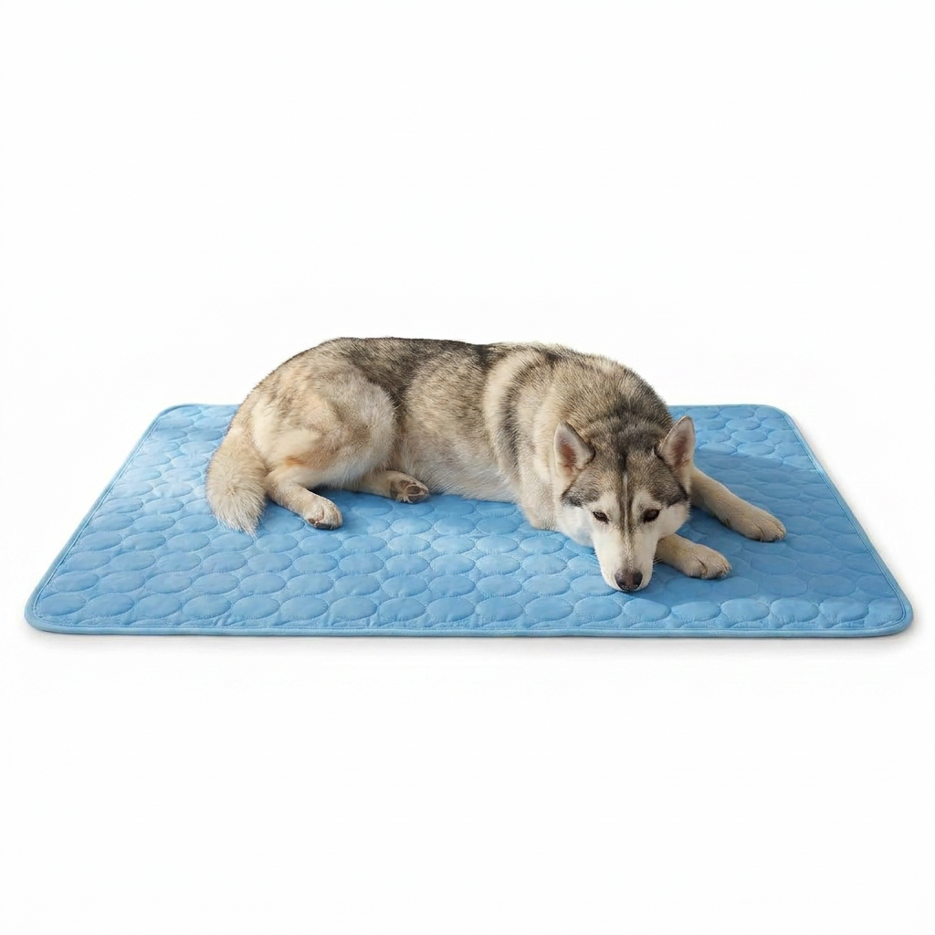 Quilted Pet Cooling Mat with dog
