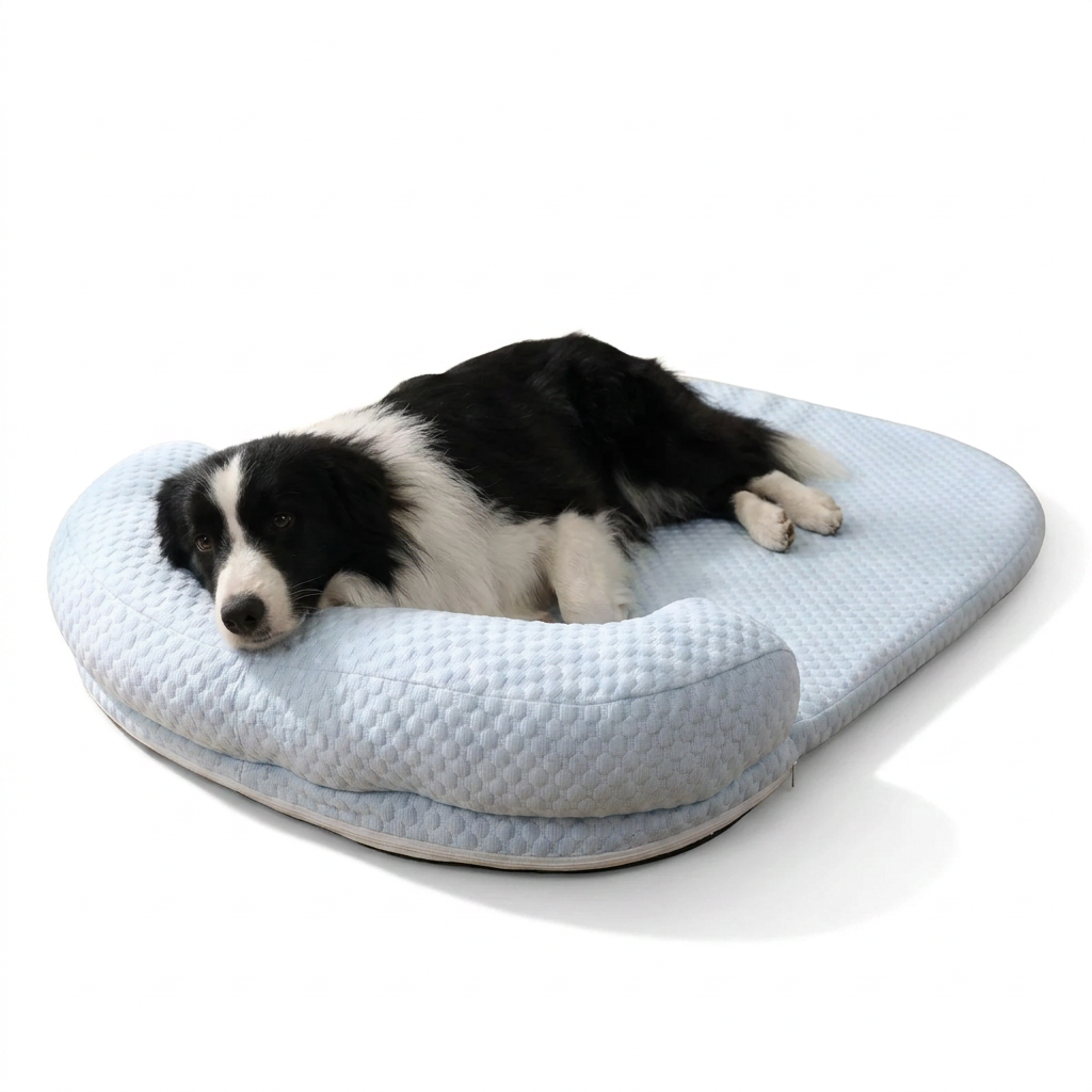 Cooling Foam Pet Bed with dog
