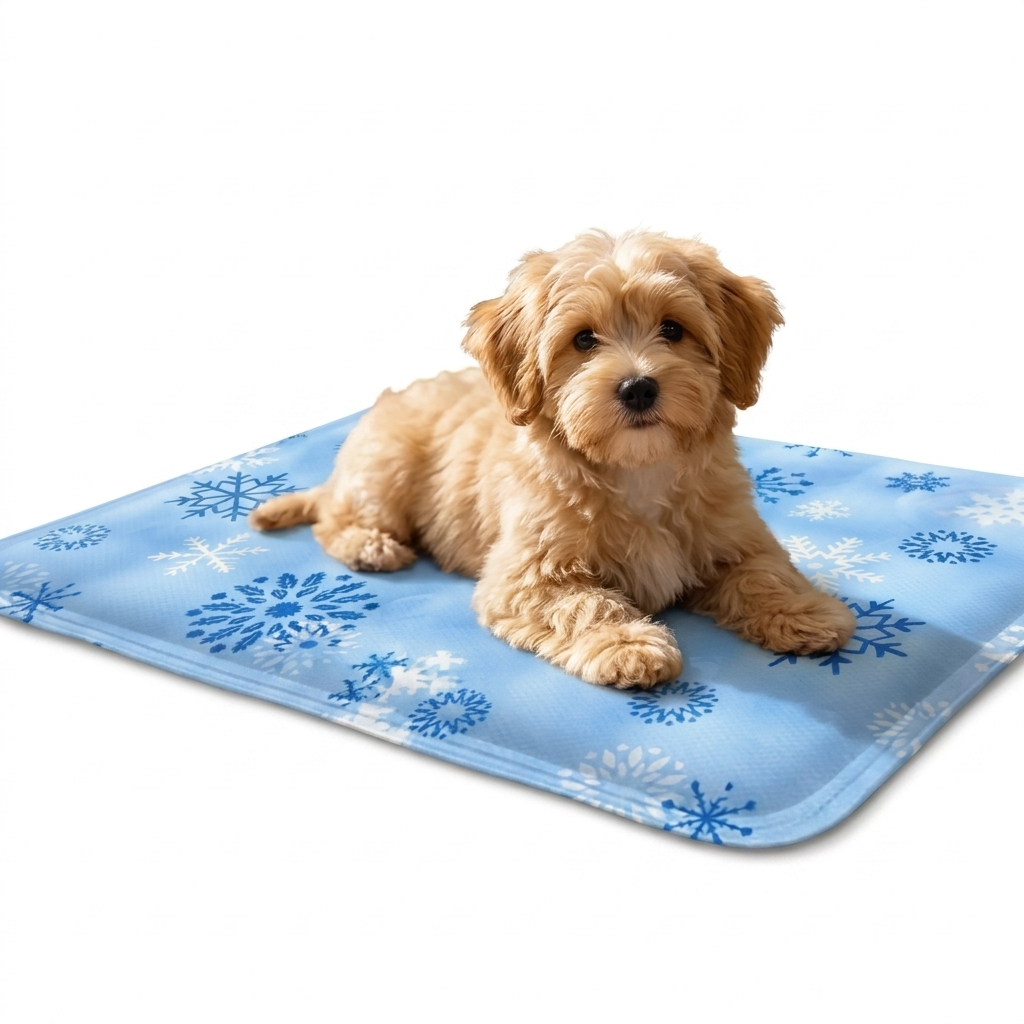 Water Filled Pet Cooling Mat with dog