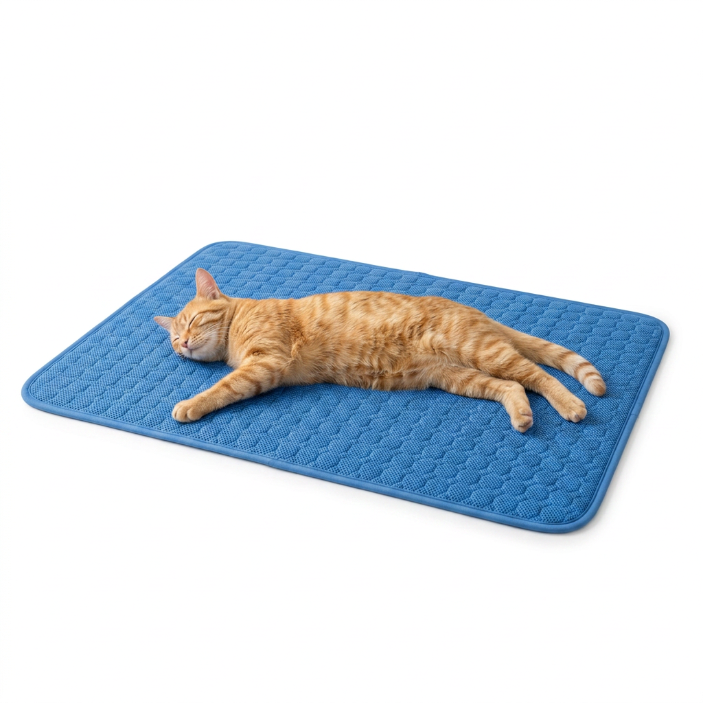 Breathable Mesh Cooling Pet Mat with cat