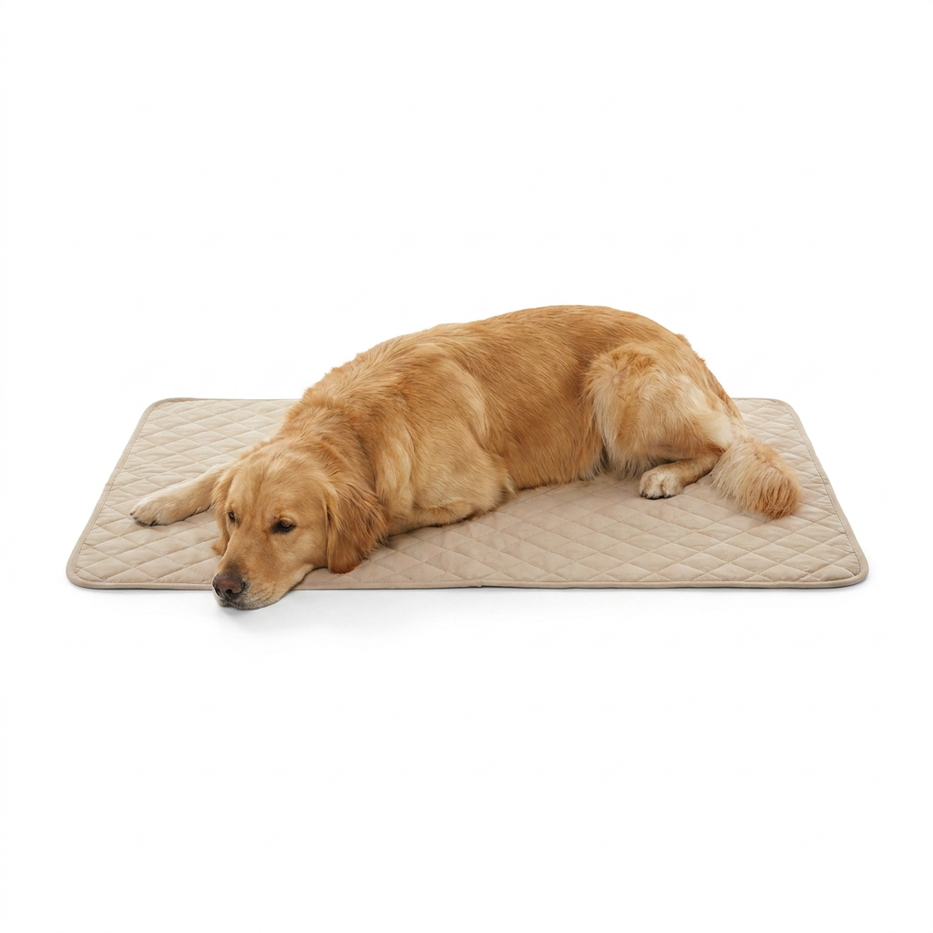 Quilted Heat Absorbing Cooling Mat with dog