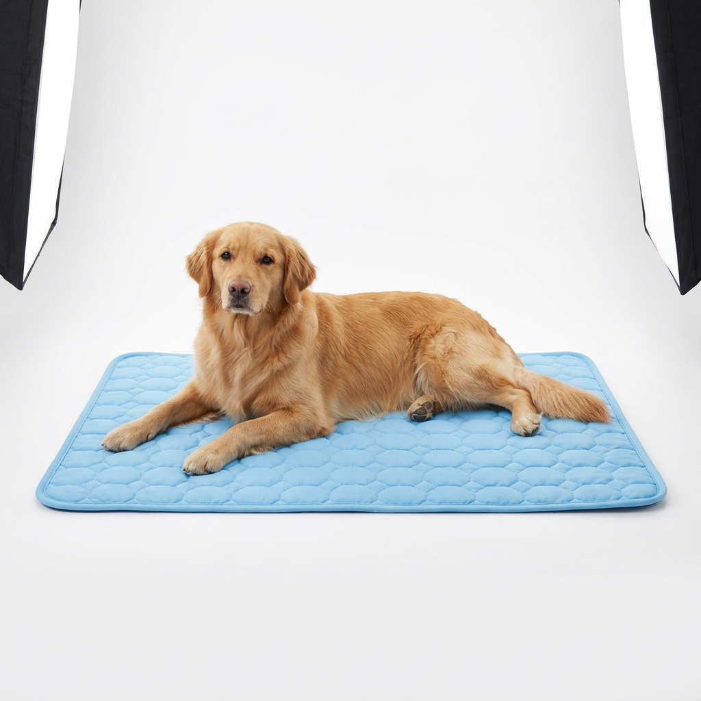 Honeycomb Breathable Cooling Mat with dog