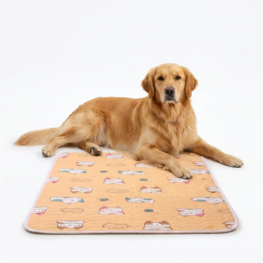 Patterned Pet Cooling Mat with dog
