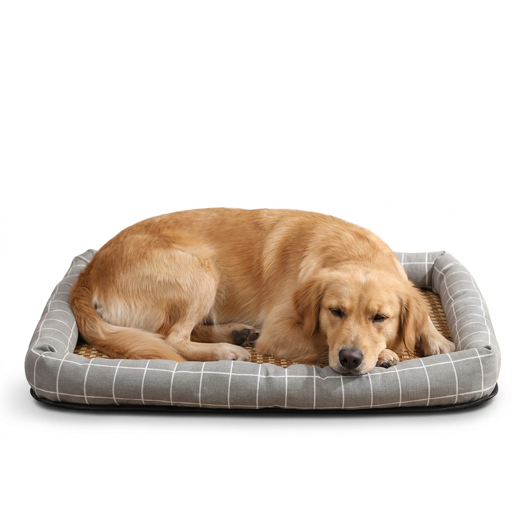 Woven Cooling Pet Bed with dog