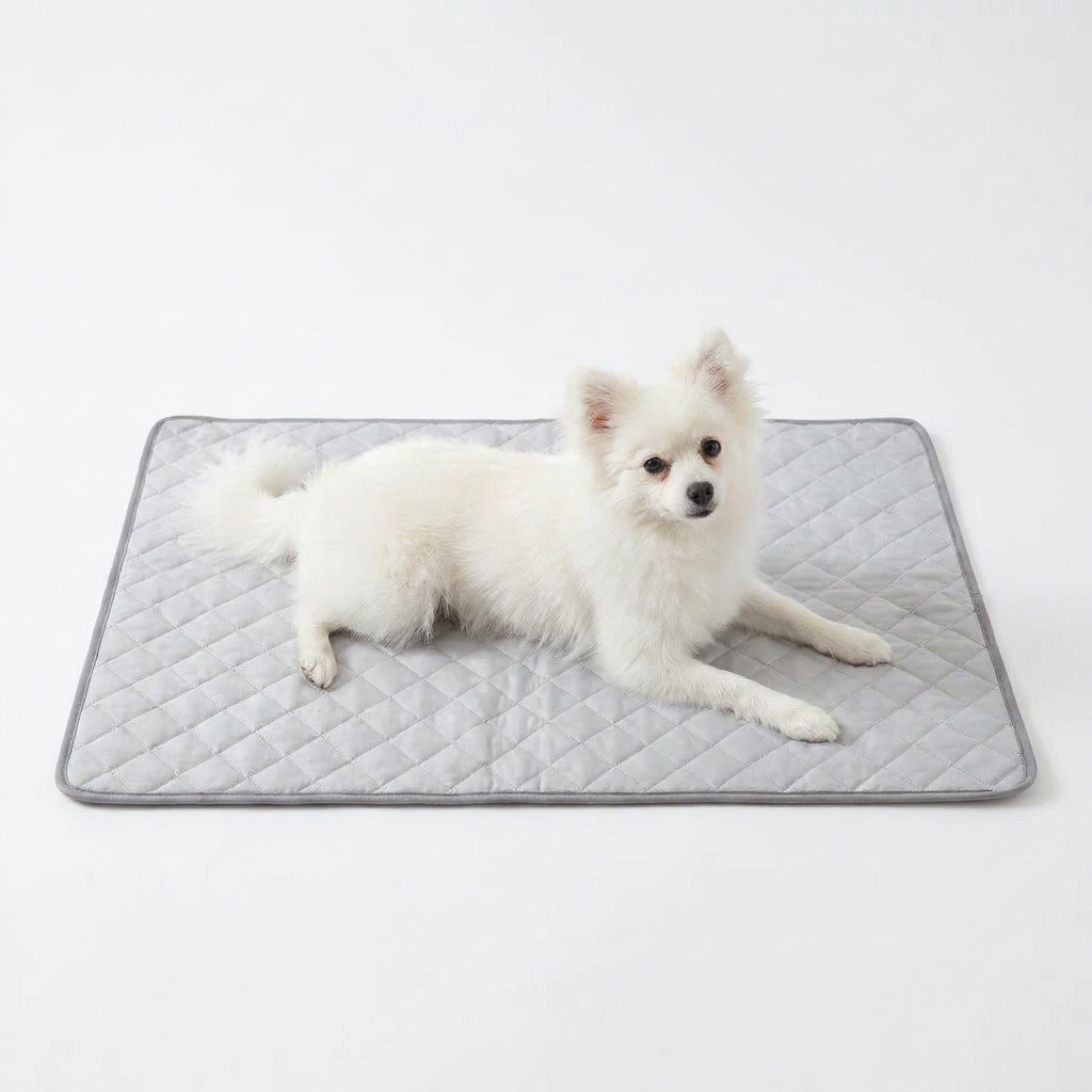 Quilted Dog Cooling Mat with dog