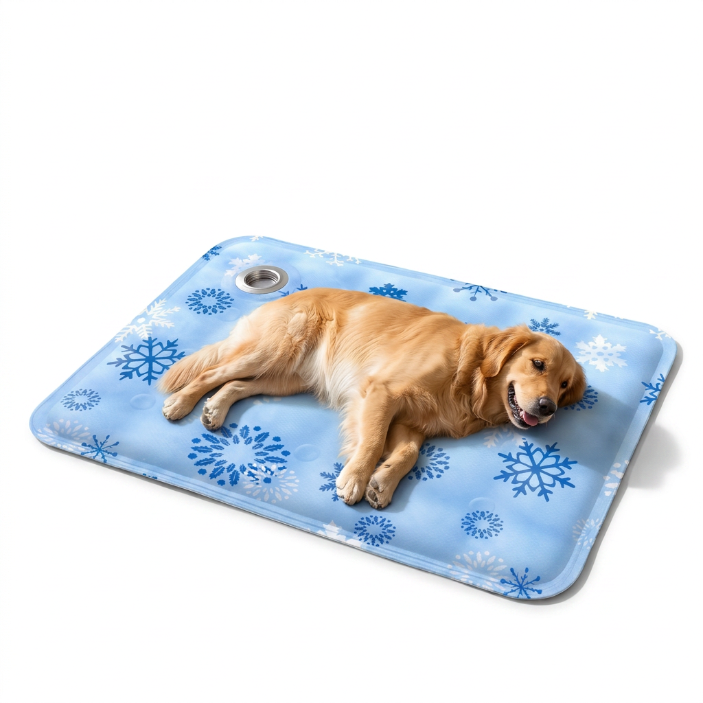 Water Filled Cooling Pet Mat with dog