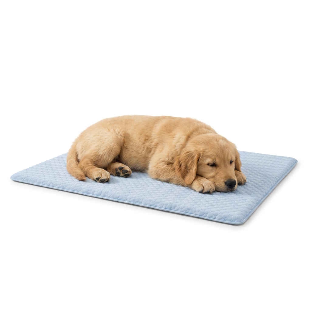 Cushioned Breathable Cooling Mat with dog
