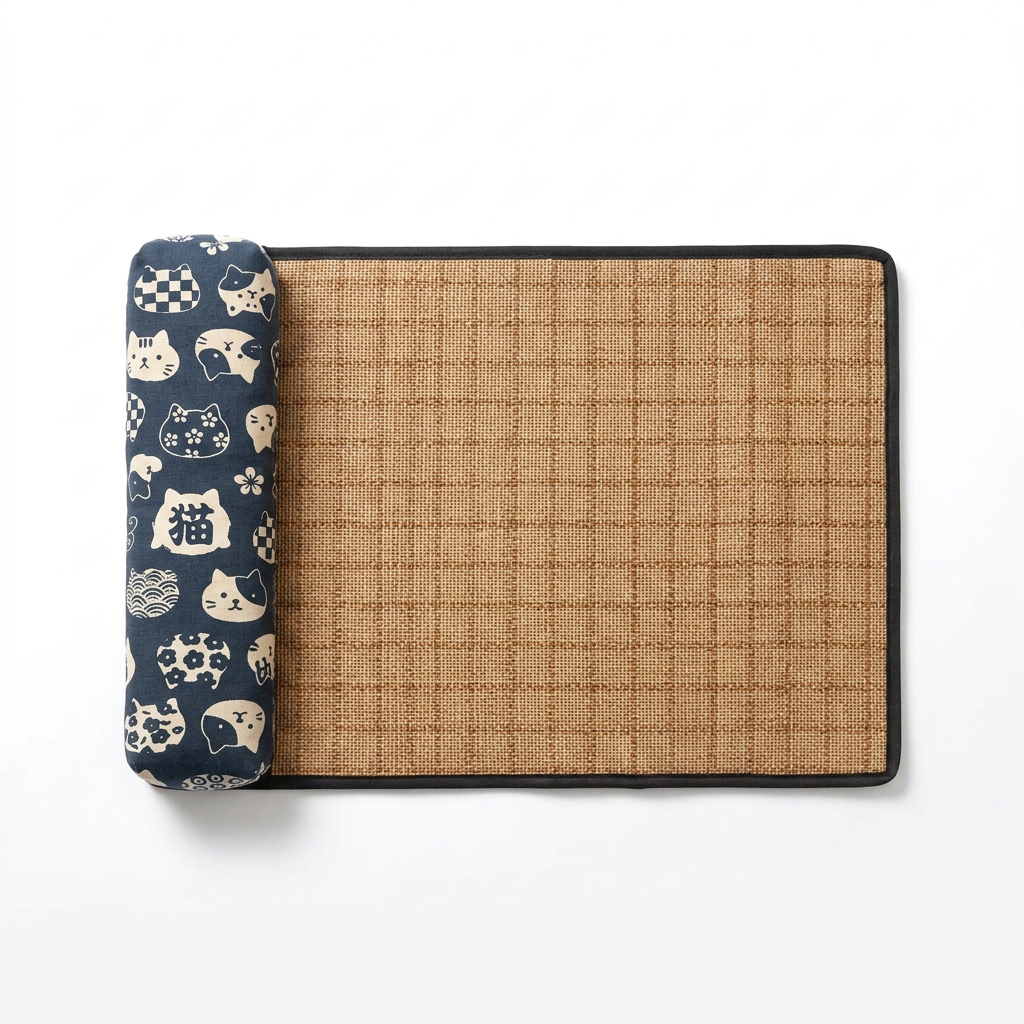 Woven Cooling Mat with Pillow top-down view