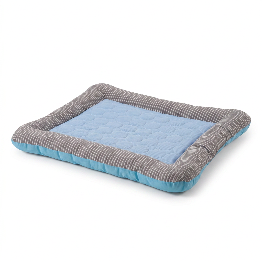 Quilted Cooling Mat with Raised Borders angled view