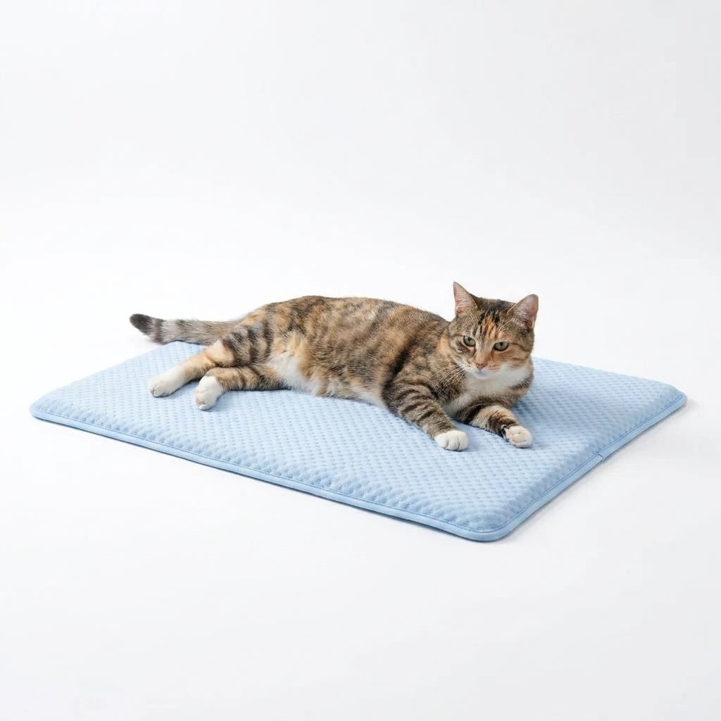 Textured Breathable Cooling Mat with cat