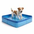 Square Folding Pet Paddling Pool with dog