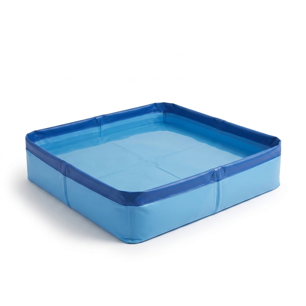 Square Folding Pet Paddling Pool angled view
