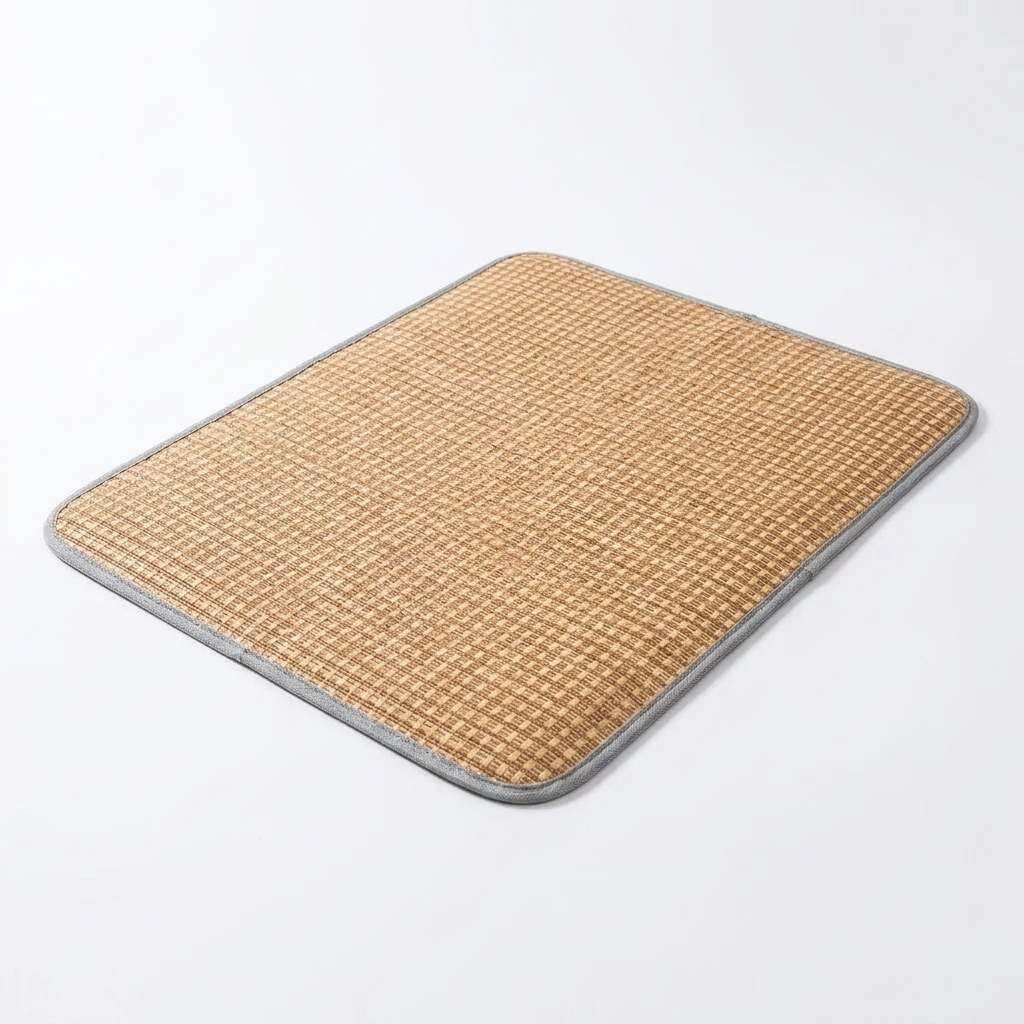 Natural Woven Cooling Mat angled view