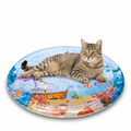 Water Filled Round Cooling Mat with cat