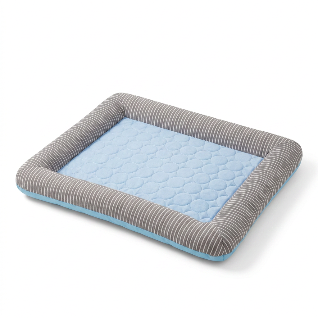 Summer Cooling Mat with Padded Border angled view