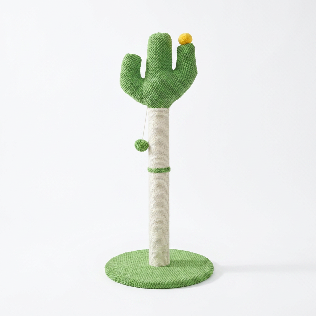 Cactus Shaped Cat Scratching Post angled view