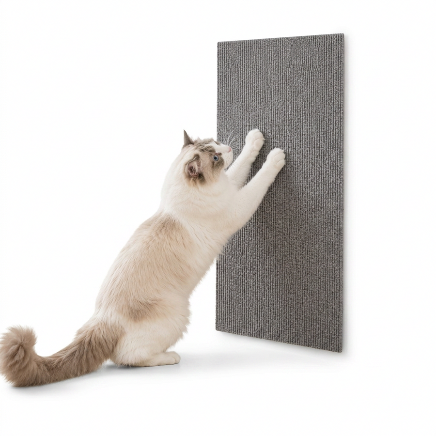 Large Vertical Wall Mounted Cat Scratching Board with cat