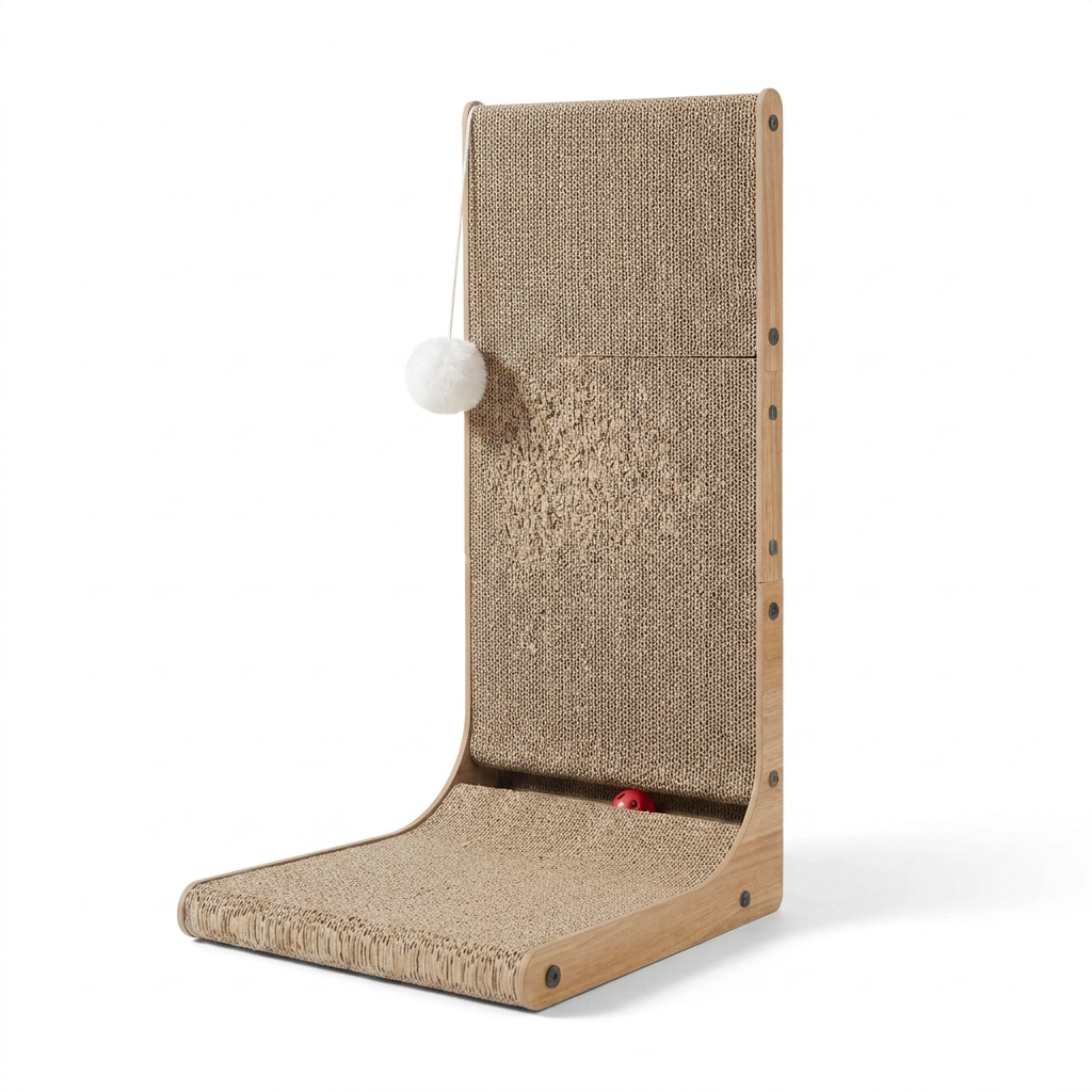 L Shaped Wall Leaning Cat Scratcher front view