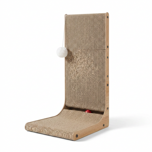 L Shaped Wall Leaning Cat Scratcher front view