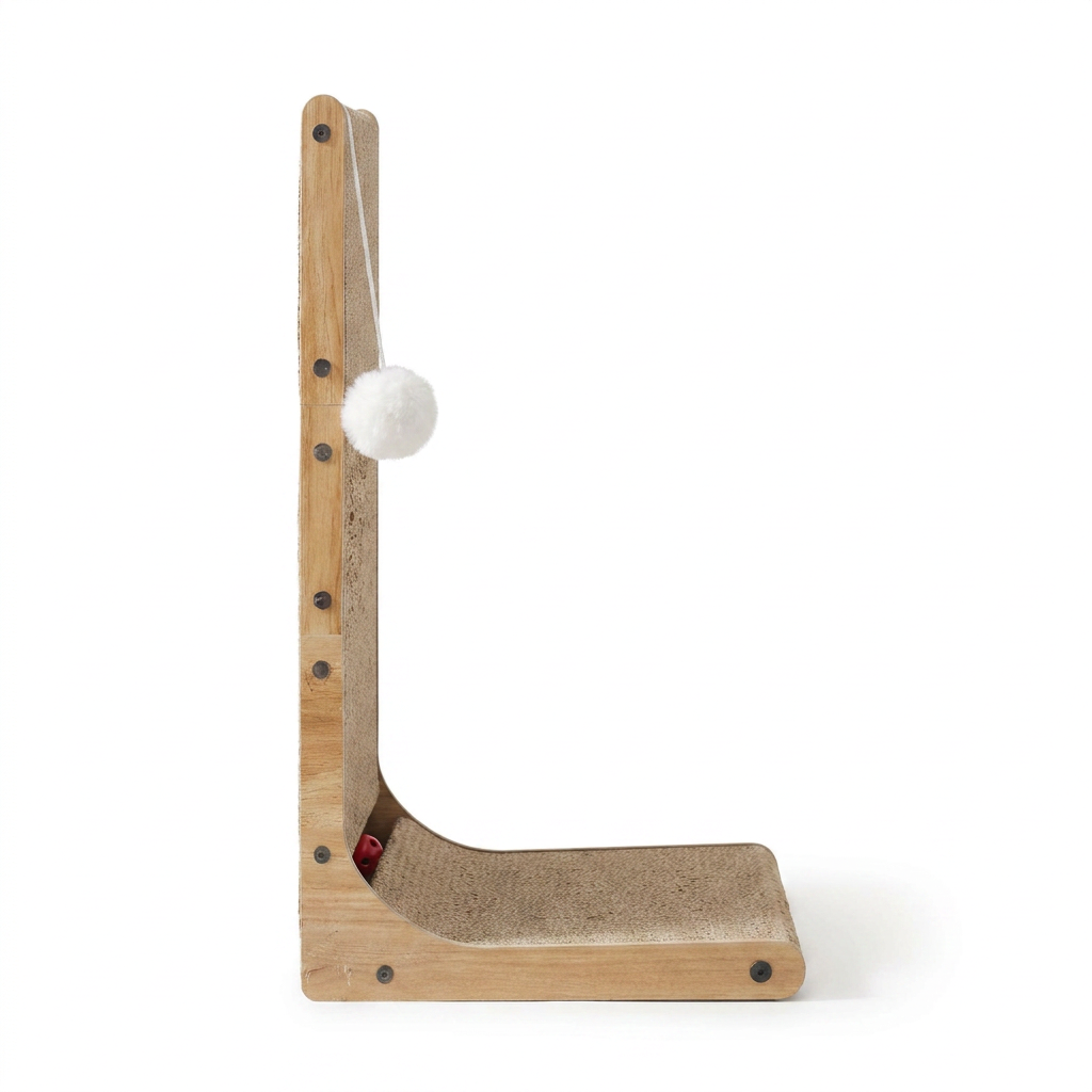 L Shaped Wall Leaning Cat Scratcher side view