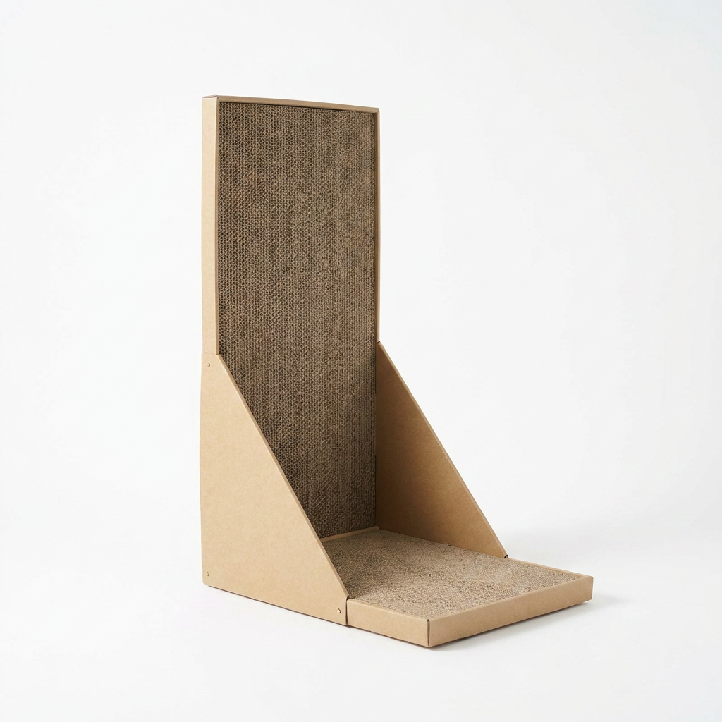 L Shaped Corner Cat Scratching Post angled view