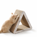 Triangular Folding Corrugated Cat Scratching Post with cat