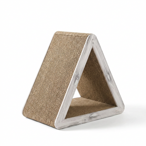 Triangular Folding Corrugated Cat Scratching Post front view