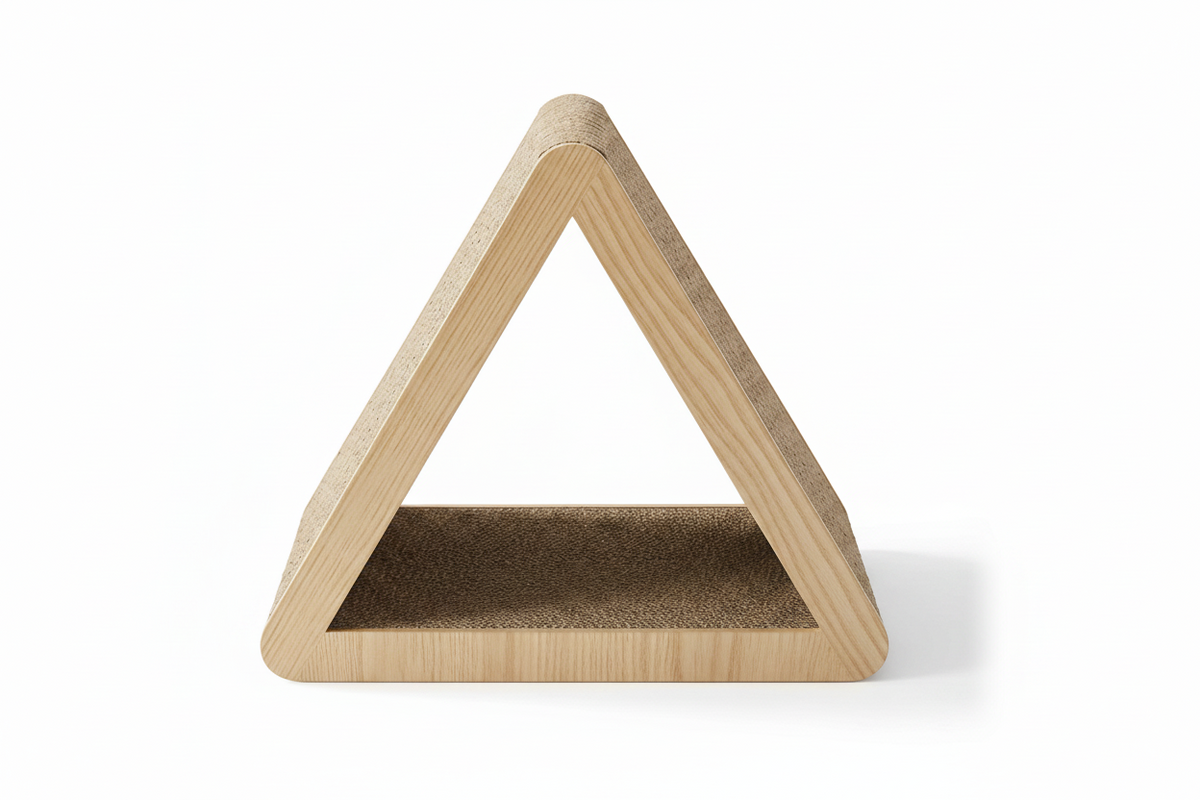Triangular Folding Corrugated Cat Scratching Post top-down view