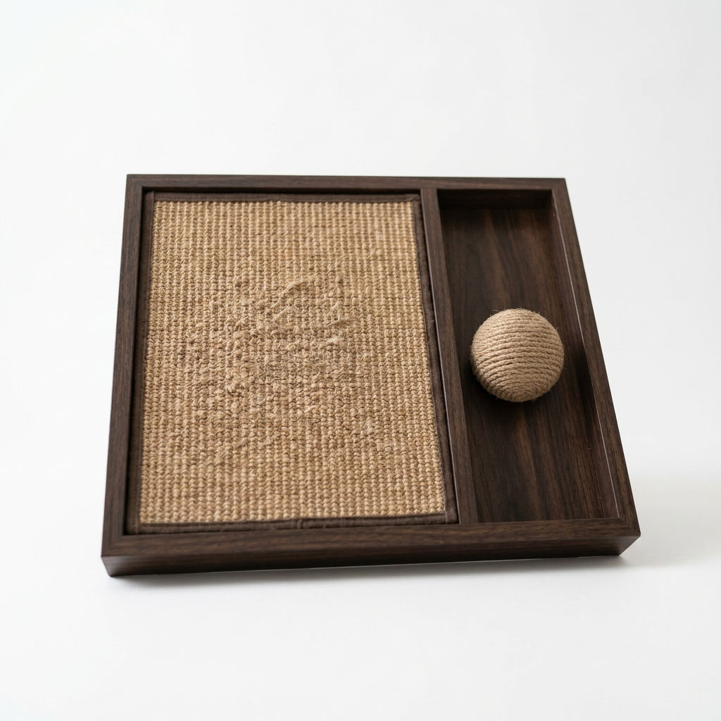 Vertical Wall Leaning Cat Scratching Board angled view