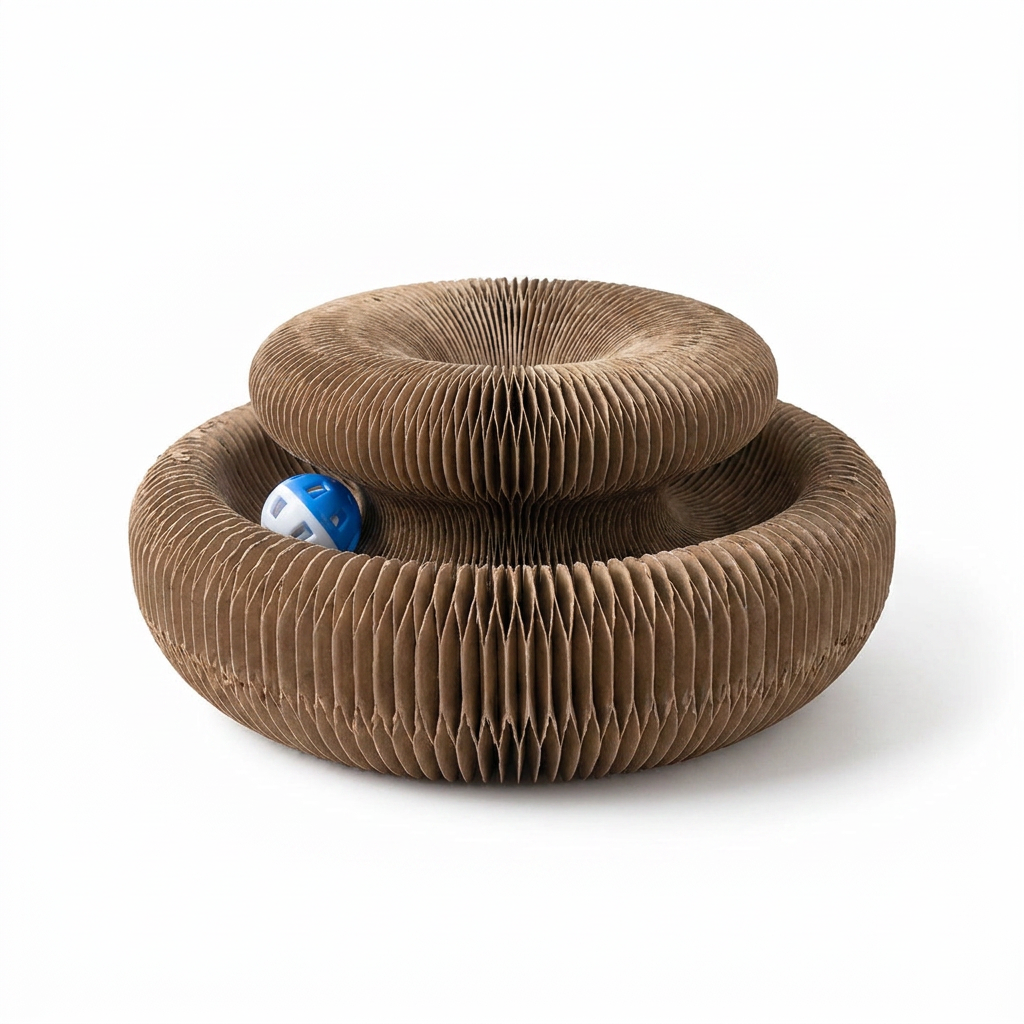 Foldable Round Cat Scratcher Toy front view