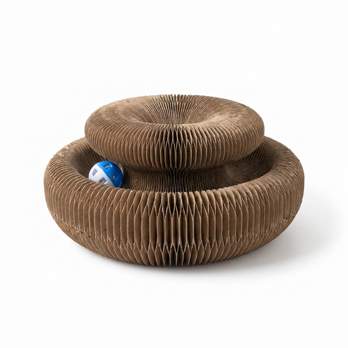Foldable Round Cat Scratcher Toy front view