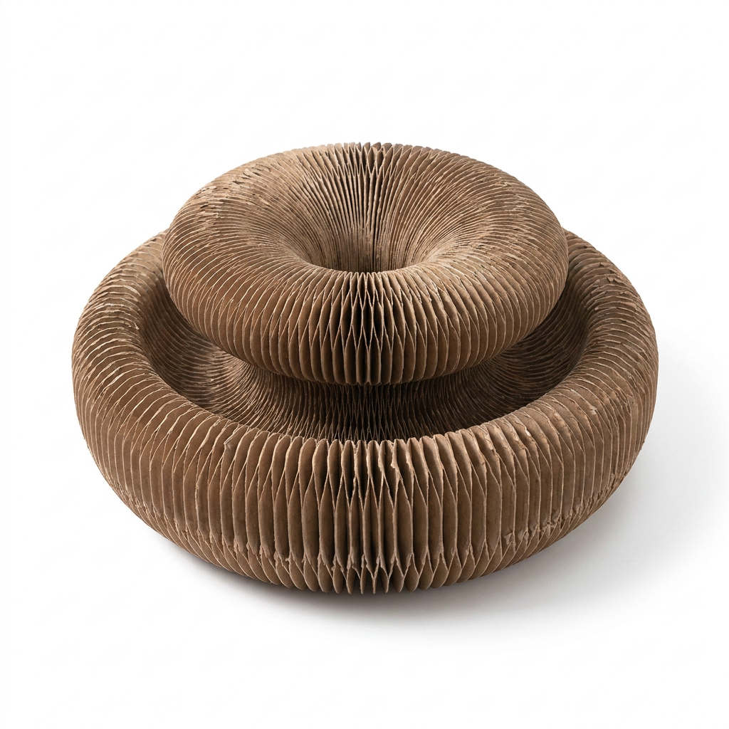 Foldable Round Cat Scratcher Toy top-down view