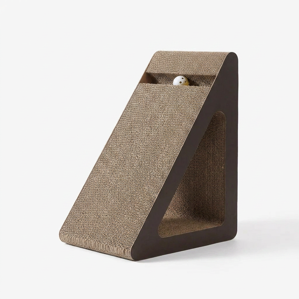 Triangular Upright Cat Scratching Board angled view