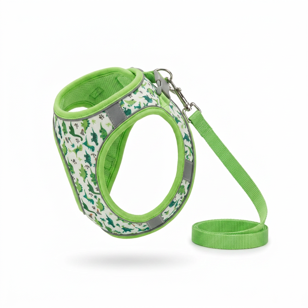 Small Dog Harness and Lead Set angled view