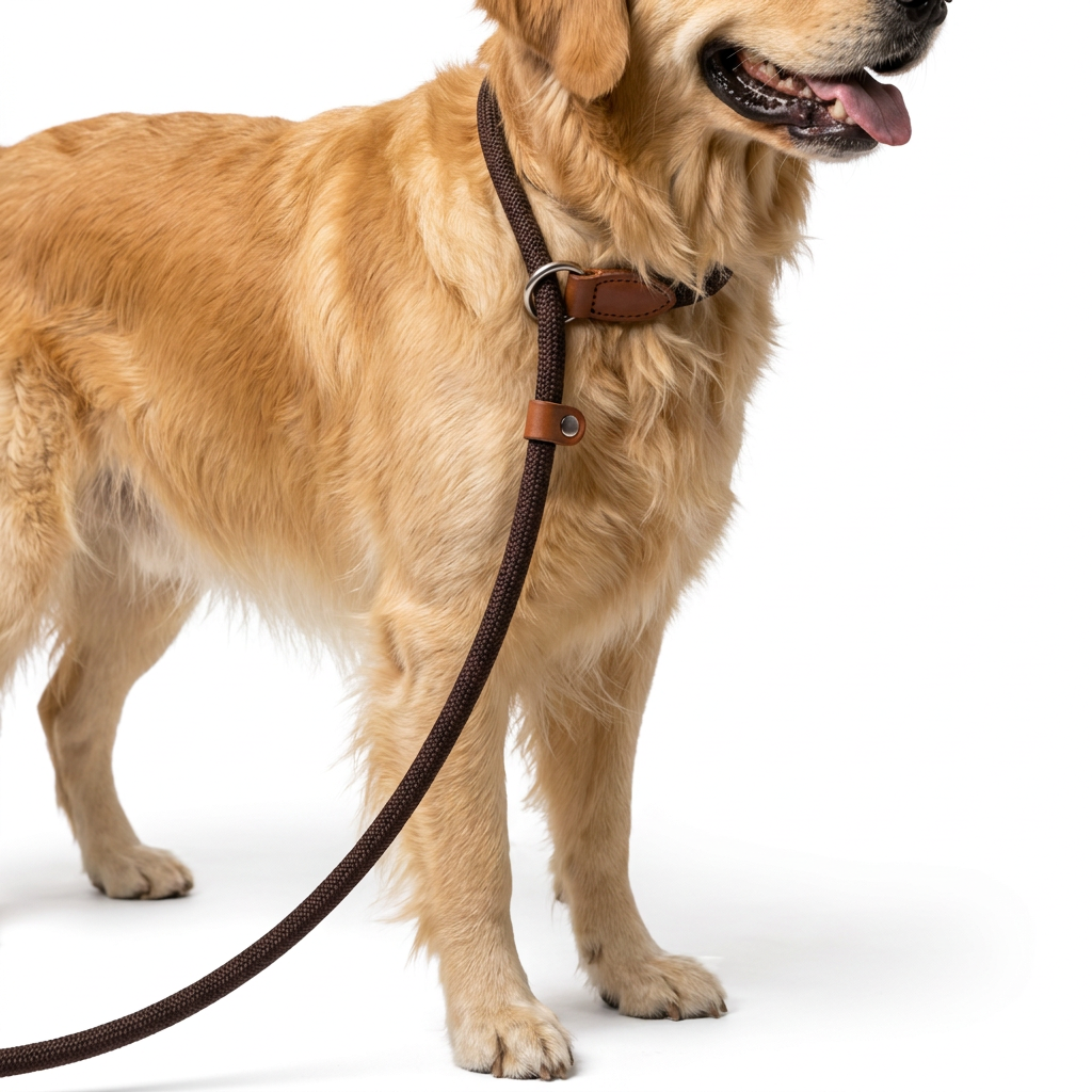 Rope Slip Lead and Collar worn by dog