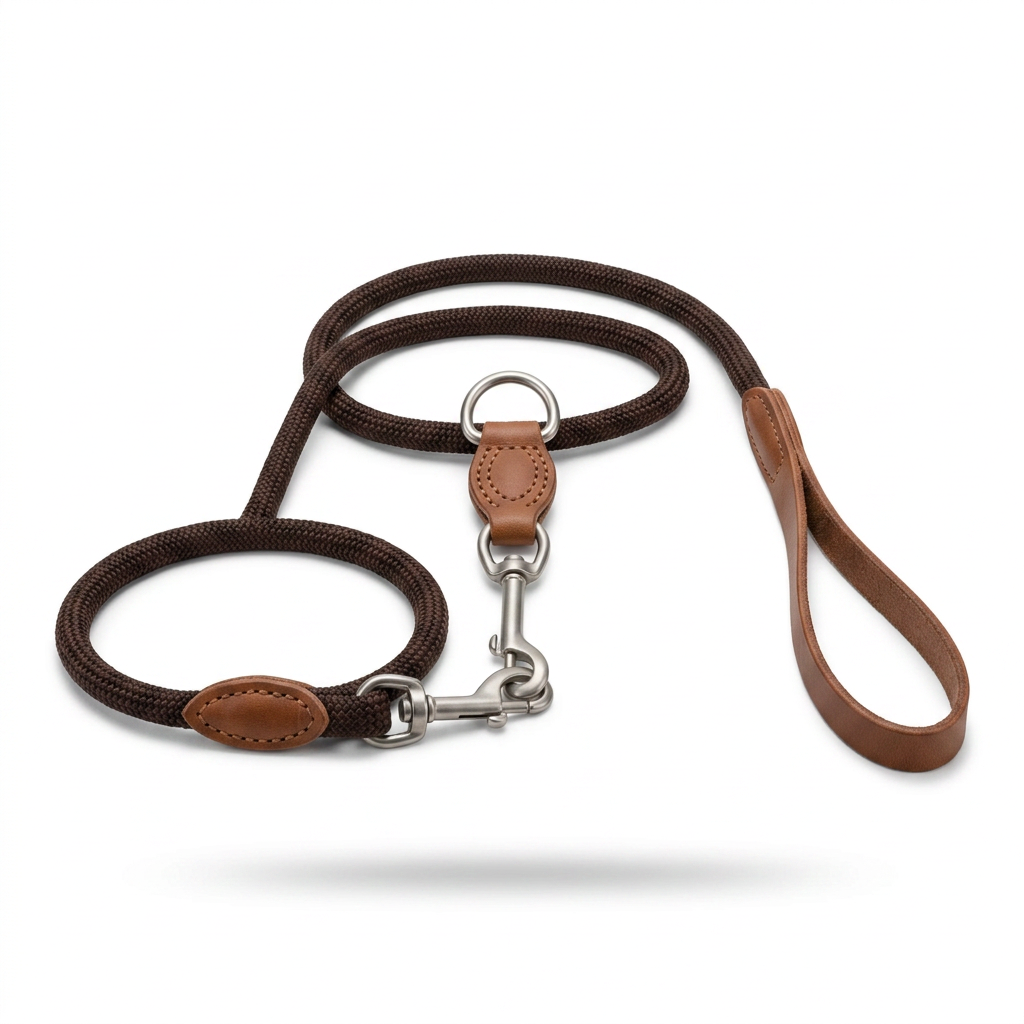 Rope Slip Lead and Collar front view