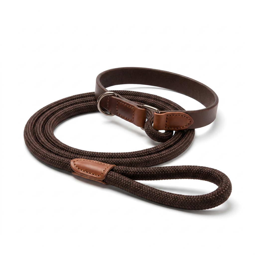 Rope Slip Lead and Collar angled view