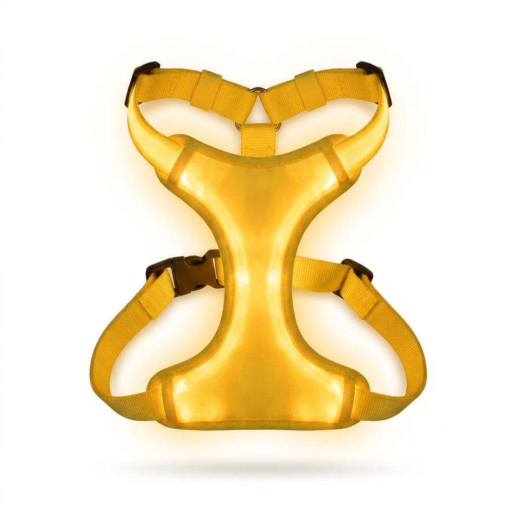 Rechargeable LED Dog Harness top-down view