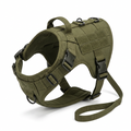 Military Style Tactical Dog Harness Set worn by dog