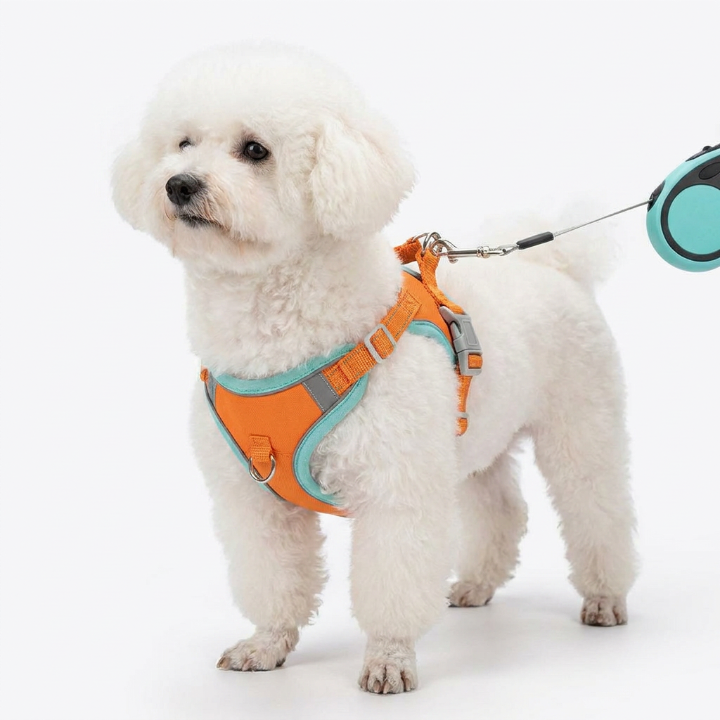 Vest Harness with Retractable Leash worn by dog