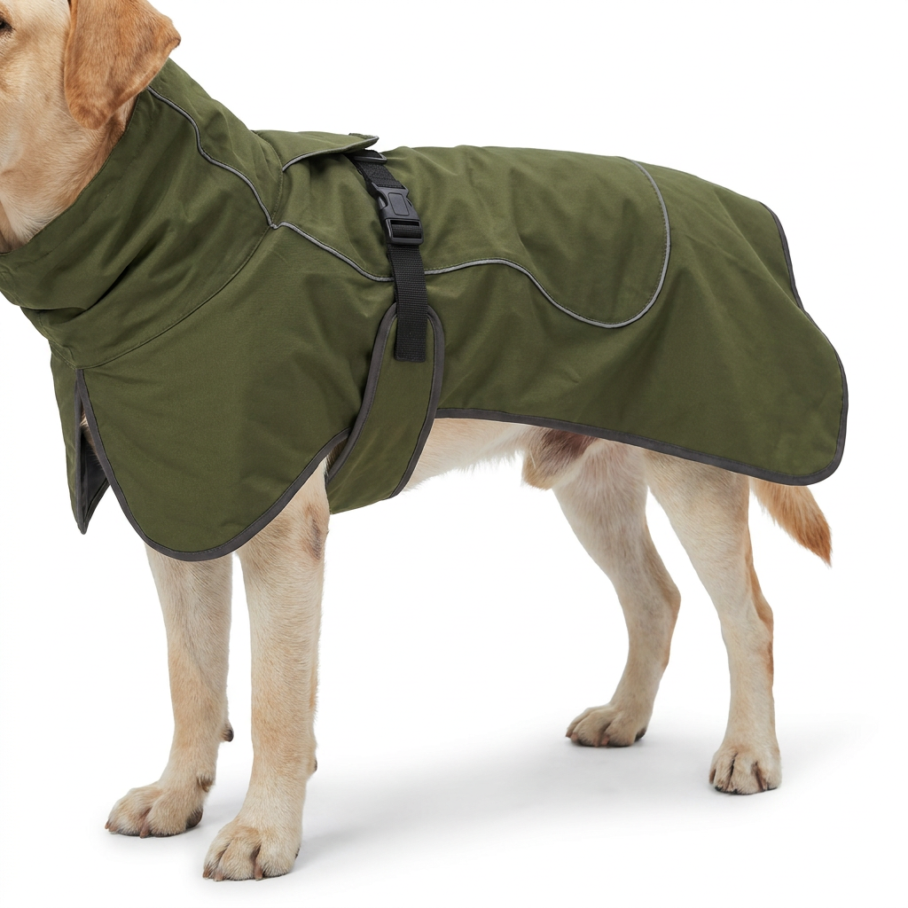 Windproof Dog Coat worn by dog