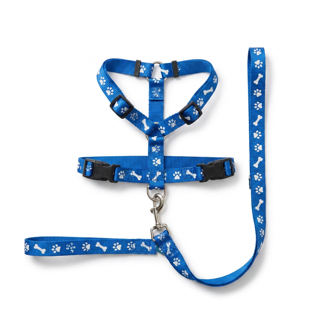 Small Pet Harness and Lead Set top-down view